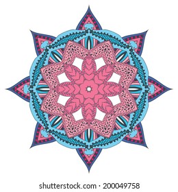 Flower arabic mandala. Vector background. Abstract illustration