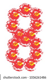 flower arrangement by the eighth of March. Vector illustration. Celebration.