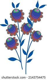 Flower arrangement in cool colors. A vector file is useful for creating your designs.
