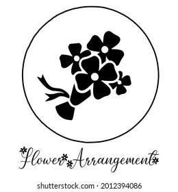 Flower arrangement icon. Template isolated on white background. 2D simple flat style graphic design. Can be used as a sign, symbol, logo, etc. Vector EPS10