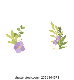 Flower arrangement illustration. Wedding concept with flowers. Floral poster, invite. Vector arrangements for greeting card or invitation design