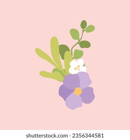 Flower arrangement illustration. Wedding concept with flowers. Floral poster, invite. Vector arrangements for greeting card or invitation design