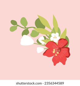 Flower arrangement illustration. Wedding concept with flowers. Floral poster, invite. Vector arrangements for greeting card or invitation design