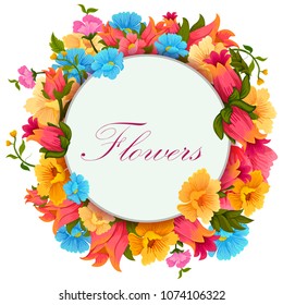 Flower arrangement for invitation card or greeting background template in vector