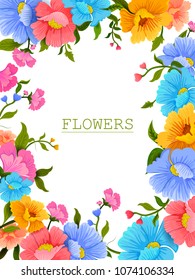 Flower arrangement for invitation card or greeting background template in vector