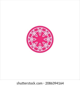 emblema de la plantilla vectorial del logotipo de arreglo de flores