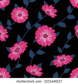 Patrón de disposición de flores, para tela textil, papel pintado y más.