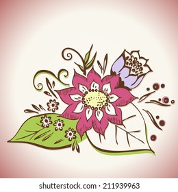 Flower arranging vector illustration - isolated beautiful florist decoration