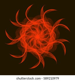 flower art abstract red