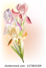 Flower  art background vector. Wallpaper design with floral paint brush line art. leaves and flowers nature design for cover, wall art, invitation, fabric, poster, canvas print.