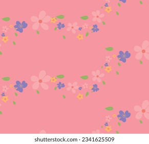 Vector de fondo de arte de flores. Diseño de papel tapiz con hojas de pintura floral y diseño de la naturaleza floral para cubierta, arte de pared, invitación, tela, afiche, estampado de tela. Patrón fluido de verano medio en flor