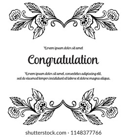 Flower art congratulation card collection vector illustration