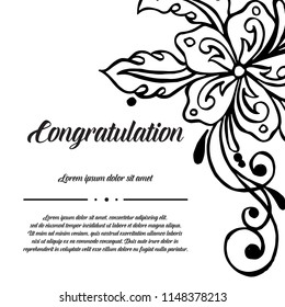 Flower art congratulation card collection vector illustration