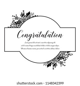 Flower art congratulation template design vector illustration