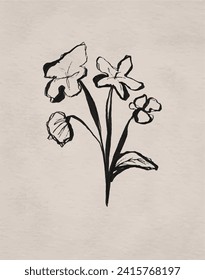 Flower art design drawing sketch