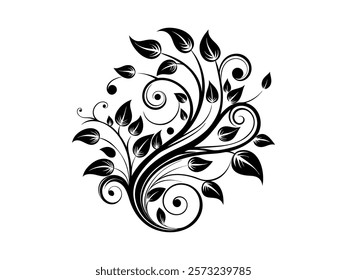 flower art design vector silhouette