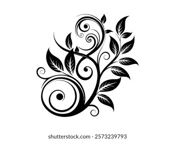 flower art design vector silhouette