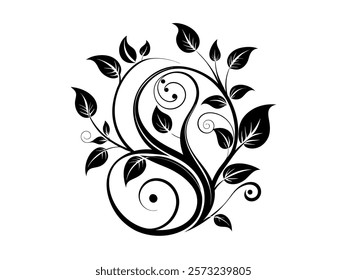 flower art design vector silhouette