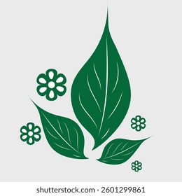 Flower art green vector background 