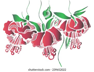 flower art illustration pattern bloom beauty green