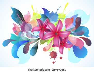 flower art illustration pattern bloom beauty green