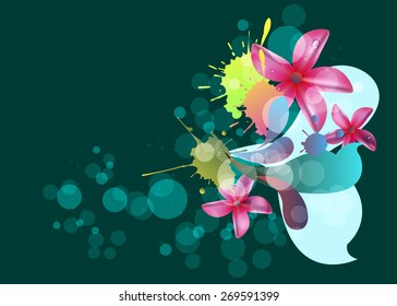 flower art illustration pattern bloom beauty green