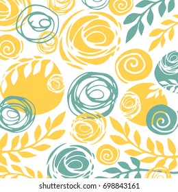 Flower art illustration pattern bloom beauty green. Background and texture.