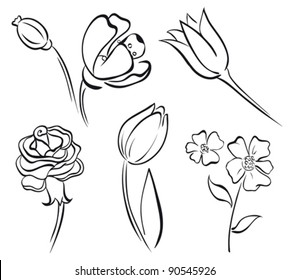 Flower art line