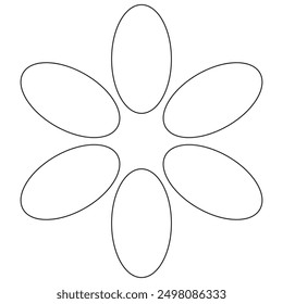 flower art line for decoration and coloring, sunflower, sacred geometry lotus