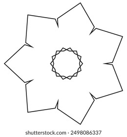 flower art line for decoration and coloring, sunflower, sacred geometry lotus