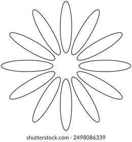 flower art line for decoration and coloring, sunflower, sacred geometry lotus