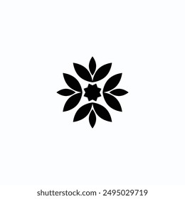 Flower art logo, drawing, shape, sign, pattern, mandala, floral, leaf vector template fully editable