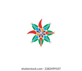 Arte flor Elementos de diseño de Rangoli ilustración vectorial