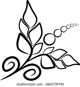flower art vector black and white element