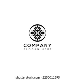 diseño de logotipo vectorial de arte floral