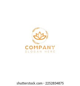 Flower art vector logo design