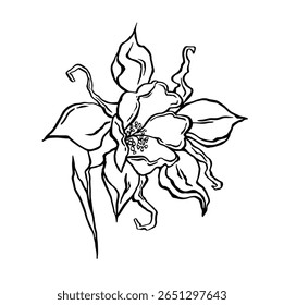 flower art vector for outline decor coloring
