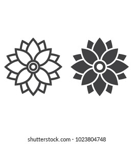 Flower Astra line and glyph icon, easter and holiday, nature sign vector graphics, a linear pattern on a white background, eps 10.