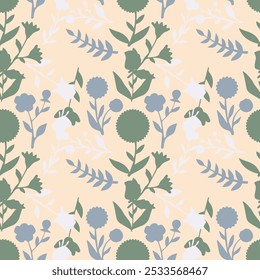 flor, otoño, floral, patrón, fondo, sin costuras, diseño, Vector, motivo, adorno, flor, hoja, belleza, textil, vintage, lindo, prado, arte, Fondo de pantalla, naturaleza, impresión, ilustración, abstracto