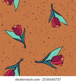 flor, otoño, floral, patrón, fondo, sin costuras, diseño, Vector, motivo, adorno, flor, hoja, belleza, textil, vintage, lindo, prado, arte, Fondo de pantalla, naturaleza, impresión, ilustración, abstracto