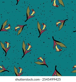 flor, otoño, floral, patrón, fondo, sin costuras, diseño, Vector, motivo, adorno, flor, hoja, belleza, textil, vintage, lindo, prado, arte, Fondo de pantalla, naturaleza, impresión, ilustración, abstracto