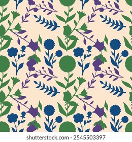 flor, otoño, floral, patrón, fondo, sin costuras, diseño, Vector, motivo, adorno, flor, hoja, belleza, textil, vintage, lindo, prado, arte, Fondo de pantalla, naturaleza, impresión, ilustración, abstracto