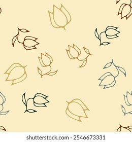 flor, otoño, floral, patrón, fondo, sin costuras, diseño, Vector, motivo, adorno, flor, hoja, belleza, textil, vintage, lindo, prado, arte, Fondo de pantalla, naturaleza, impresión