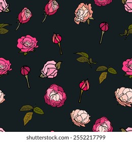 flor, otoño, floral, patrón, fondo, sin costuras, diseño, Vector, motivo, adorno, flor, hoja, belleza, textil, vintage, lindo, prado, arte, Fondo de pantalla, naturaleza, impresión, ilustración, abstracto