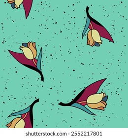 flor, otoño, floral, patrón, fondo, sin costuras, diseño, Vector, motivo, adorno, flor, hoja, belleza, textil, vintage, lindo, prado, arte, Fondo de pantalla, naturaleza, impresión, ilustración, abstracto