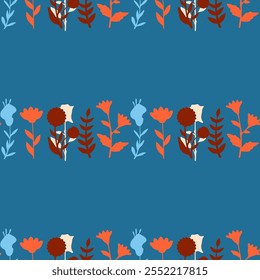 flor, otoño, floral, patrón, fondo, sin costuras, diseño, Vector, motivo, adorno, flor, hoja, belleza, textil, vintage, lindo, prado, arte, Fondo de pantalla, naturaleza, impresión, ilustración, abstracto