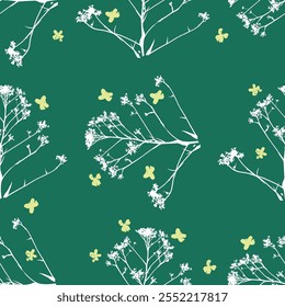 flor, otoño, floral, patrón, fondo, sin costuras, diseño, Vector, motivo, adorno, flor, hoja, belleza, textil, vintage, lindo, prado, arte, Fondo de pantalla, naturaleza, impresión, ilustración, abstracto