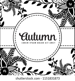 Flower autumn hand lettering design vector illustration
