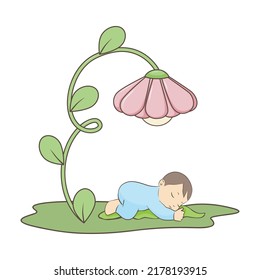 flor y bebé, arte vectorial