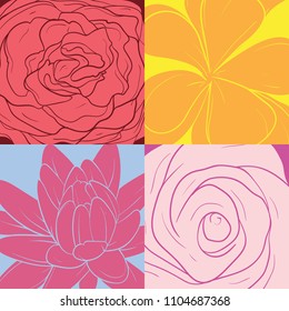Flower Background with 2 color in vector Illustration
